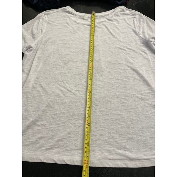 CATO set of 3 ladies tees, navy, red and white with floral peace sign. LG - Picture 7 of 12